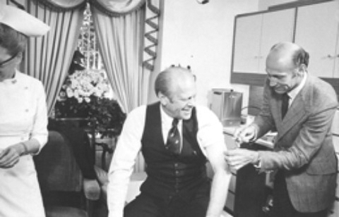 President Ford getting flu shot
